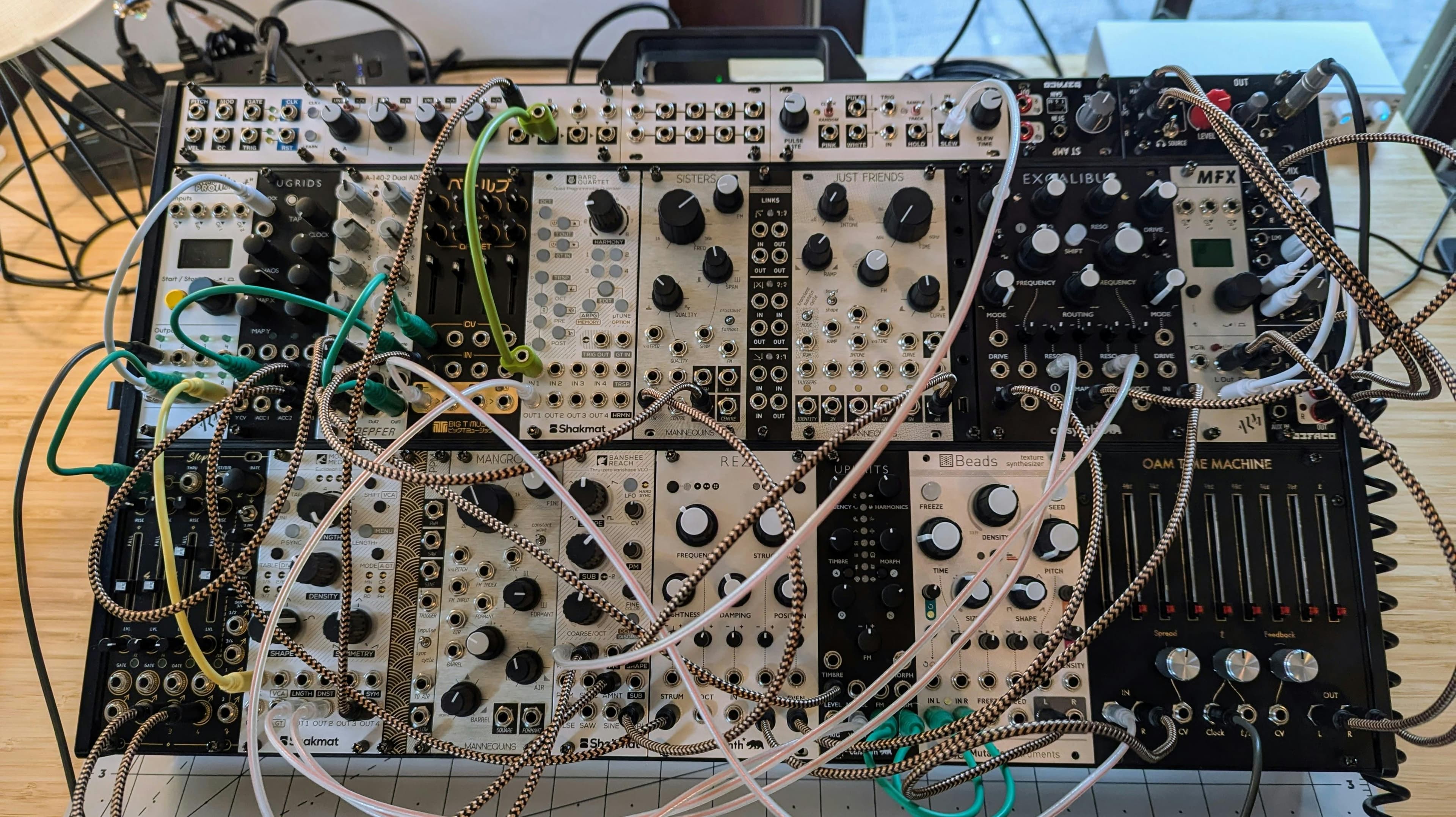 A eurorack modular synthesizer